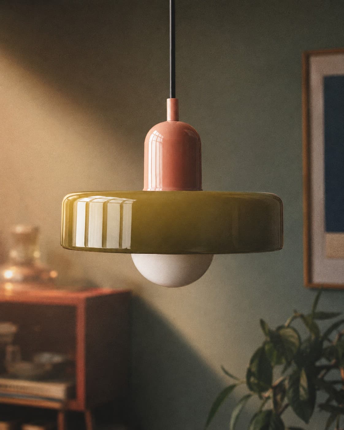 Nordic Retro Glass Pendant Light – Modern E27 Hanging Lamp lifestyle image